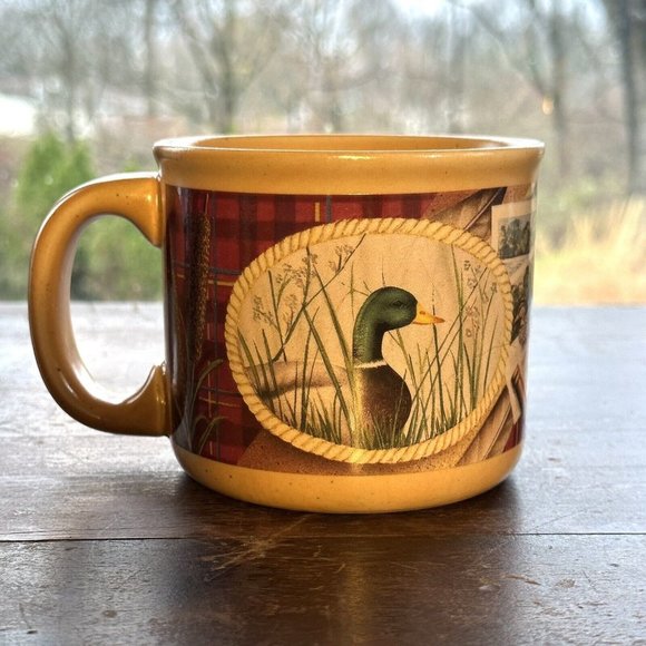 Russ Berrie and Co Inc.Coffee Ceramic 14 Oz Mug Cup Duck Plaid Decorative - Picture 1 of 5